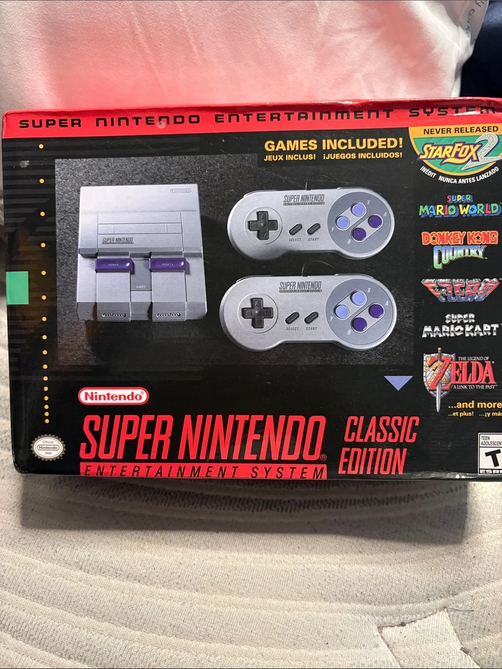 Nintendo Super Nintendo Classic Edition Console in Gray with Purple Buttons